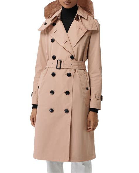 burberry detachable hood taffeta kensington trench coat|Burberry kensington trench coat.